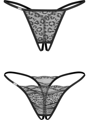 Obsessive Bianca Γυναικείο Sexy String Αυτοκινήτου Μαύρο 5901688267530