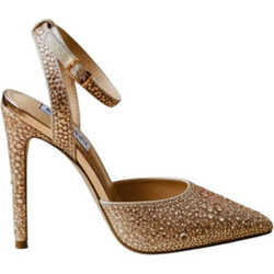 Steve Madden Γυναικεία Πέδιλα Suede Ροζ Χρυσά με Λεπτό Ψηλό Τακούνι και Στρας SM11001400-02002-686