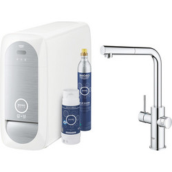 GROHE Blue Home 31539000 Μπαταρία Κουζίνας Πάγκου Τριπλής Παροχής Ανάμεικτη με Ντουζ Inox