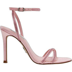 Steve Madden Γυναικεία Πέδιλα Ροζ με Λεπτό Ψηλό Τακούνι και Στρας SM11005123