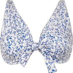 Rock Club Mediteraneo Bikini Top Τριγωνάκι Floral Λευκό Μπλε BP-2472