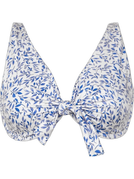 Rock Club Mediteraneo Bikini Top Τριγωνάκι Floral Λευκό Μπλε BP-2472