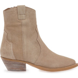 Alpe Γυναικεία Μποτάκια Cowgirl Suede Μπεζ με Χοντρό Χαμηλό Τακούνι 5547-11-08-11