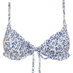 Rock Club Mediteraneo Bikini Top Τριγωνάκι Floral Λευκό Μπλε BP-2467-535