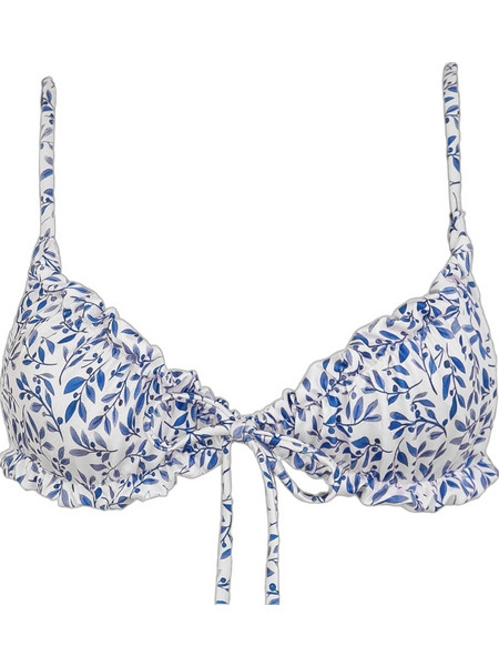 Rock Club Mediteraneo Bikini Top Τριγωνάκι Floral Λευκό Μπλε BP-2467-535