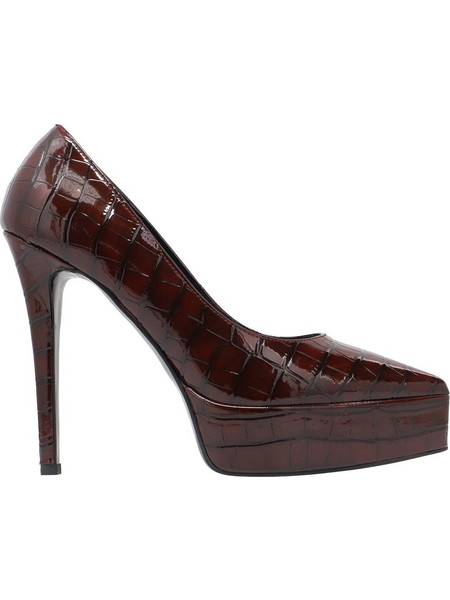 Envie Shoes Γόβες Λουστρίνι με Τακούνι Στιλέτο με Φιάπα Μπορντό E02-22252