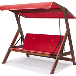 Swing Roma Διθέσια Κούνια Ξύλινη Καφέ Κόκκινη 675SWG1126