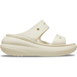 Crocs Classic Crush Γυναικείες Παντόφλες Καλοκαιρινές Platforms Ανατομικές Αντιολισθητικές Μπεζ 207670-2Y2