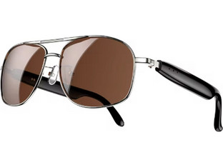 Blackview D1PRO-S Ανδρικά Γυαλιά Ηλίου Aviator Κοκάλινα Μαύρα με Καφέ Φακό