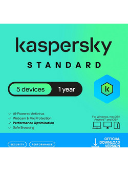 Kaspersky Standard 2026 για 5 Συσκευές και 1 Έτος Χρήσης (Ηλεκτρονική Άδεια)