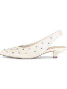 Gabor Γόβες Slingback Δερμάτινες με Λεπτό Χαμηλό Τακούνι Λευκές 81531-22