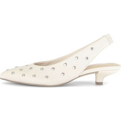 Gabor Γόβες Slingback Δερμάτινες με Λεπτό Χαμηλό Τακούνι Λευκές 81531-22
