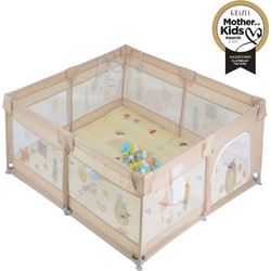 Moni GameZone Τετράγωνο Πάρκο με Στρώμα & Δίχτυ Μπεζ 3801005210572