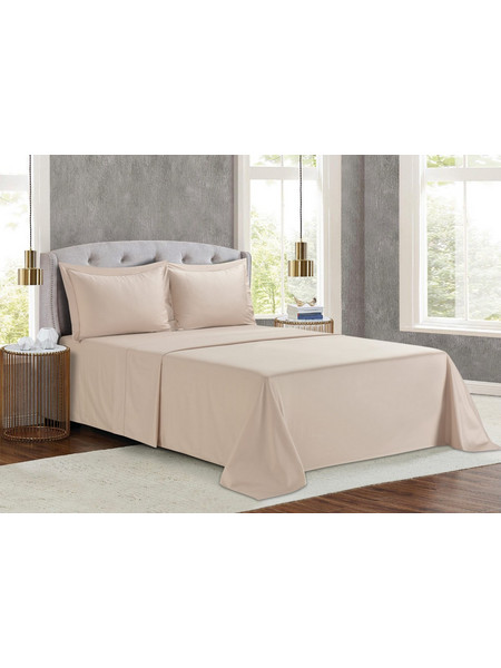 Liolios Home Σετ Σεντόνια Υπέρδιπλα Βαμβακοσατέν 245x270 Monaco Light Pudra
