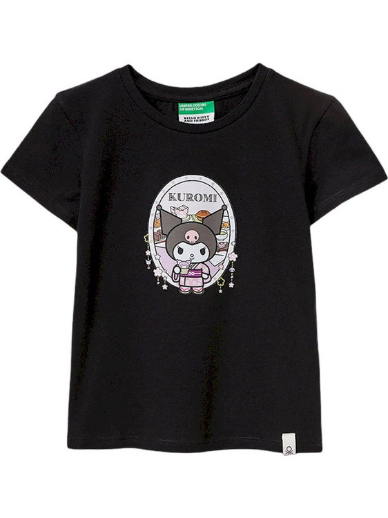 Benetton Παιδικό T-Shirt Κοντομάνικο Μαύρο 3P4ZC10SQ-100