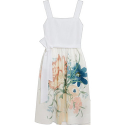 Ted Baker Gemha Midi Καλοκαιρινό Βραδινό Φόρεμα Floral Λευκό 283593