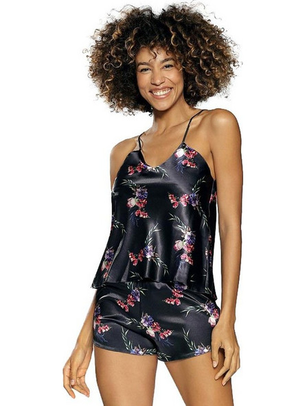 DKaren Babydoll Καλοκαιρινό Σατέν Μαύρο 5903251425538