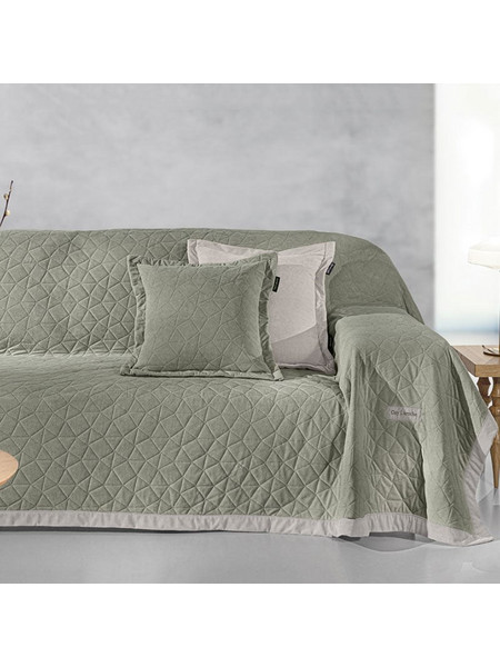 Guy Laroche Ριχτάρι Διθέσιου Καναπέ 170x250 Avalon Cement Με Μαξιλαροθήκη