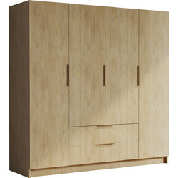 PoliHome Τετράφυλλη Ντουλάπα Ρούχων Sofia Καφέ 200x60x216cm 163049069