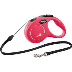 Flexi New Classic Πτυσσόμενο Λουρί Σκύλου έως 12kg 5m Κόκκινο