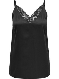 Only Γυναικείο Καλοκαιρινό Lingerie Top Σατέν Μαύρο 15334874