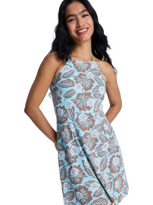 Roxy After Glow Mini Καλοκαιρινό Καθημερινό Φόρεμα Floral Γαλάζιο ERJWD03898-CME6