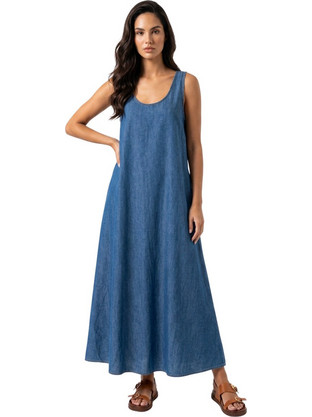 PNN Nightwear Maxi Καλοκαιρινό Καθημερινό Φόρεμα Navy Μπλε 0264-22588-3