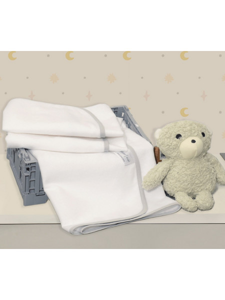 Baby Oliver Des 315 Πάνα Αγκαλιάς Φανελένια Λευκή Γκρι 80x80cm