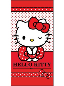 Hello Kitty Παιδική Πετσέτα Θαλάσσης Microfiber Κόκκινη 70x140cm SNR91322