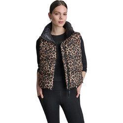 DKNY Αμάνικο Γυναικείο Μπουφάν Puffer Κοντό Μαύρο DP6V3183-GV0