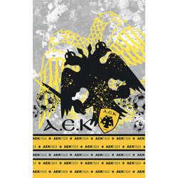 Palamaiki AEK Παιδική Πετσέτα Θαλάσσης Microfiber Κίτρινη 90x160cm 9-810054-005