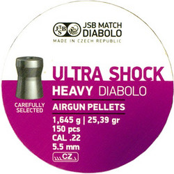 JSB Ultra Shock Heavy Βολίδες Pellets Αεροβόλου 5.5mm Μολυβένιες 1.645g / 25.39gr 150τμχ
