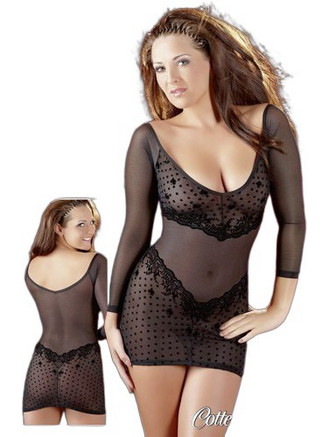 Cottelli Sexy Φόρεμα See Through με Δαντέλα Μαύρο 4024144148738