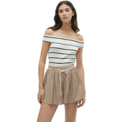 Vero Moda Γυναικείο Καλοκαιρινό Top Πλεκτό Λευκό 10309488