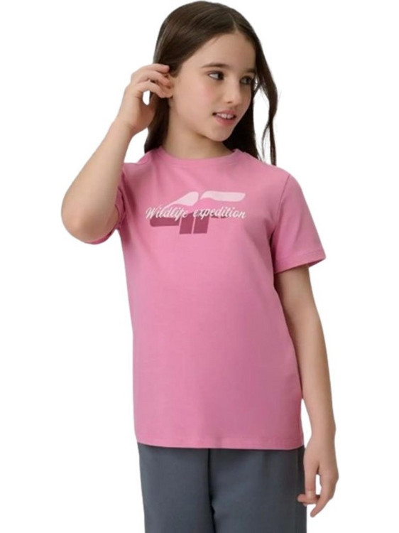 4F Παιδικό T-Shirt Κοντομάνικο Ροζ 4FJWSS26TTSHF2885-54S