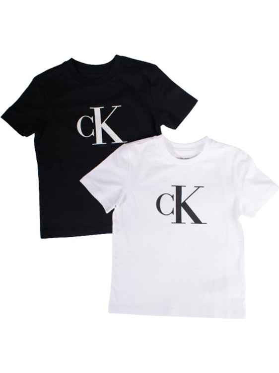 Calvin Klein Σετ Παιδικά T-Shirt Κοντομάνικα Λευκό Μαύρο LVCKSJI17B-YAF