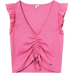 Pepe Jeans Peggy Γυναικείο Καλοκαιρινό Crop Top Βαμβακερό Φούξια PL505224-363