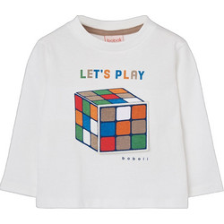 Boboli Παιδικό T-Shirt Μακρυμάνικο Λευκό 504054-1111