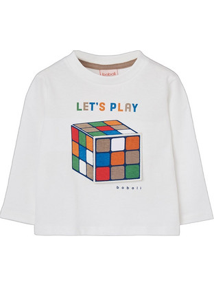Boboli Παιδικό T-Shirt Μακρυμάνικο Λευκό 504054-1111