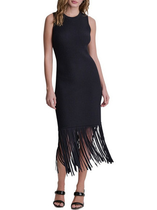 DKNY Midi Καλοκαιρινό Φόρεμα για Γάμο / Βάπτιση Μαύρο P6EUAD33-BLK