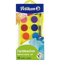 Pelikan Σετ Νερομπογιές με Πινέλο 10x12 Χρώματα 700337