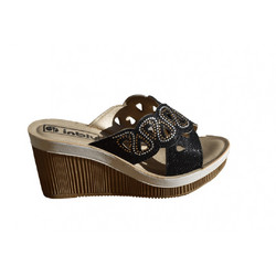 inblu Γυναικείες Παντόφλες Καλοκαιρινές Platforms Ανατομικές Μαύρες AST00411-B