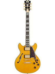 D' Angelico Excel Mini DC Ηλεκτρική Κιθάρα Semi-Hollow με Μαγνήτες HH & Ταστιέρα Ebony Amber