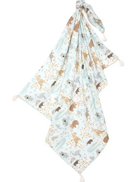 La Millou Swaddle Dundee & Friends Πάνα Αγκαλιάς Πικέ Γαλάζια 120x100cm 103.03049