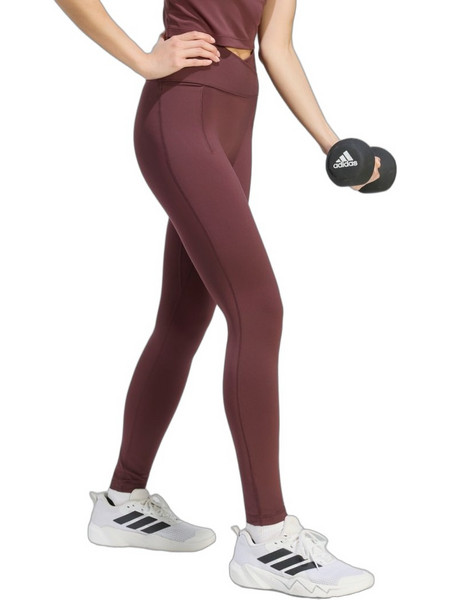 Adidas 3-Stripes Studio All Me Γυναικείο Κολάν Μακρύ Ψηλόμεσο Καφέ LE5537