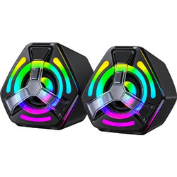 K2060 Ηχεία Υπολογιστή 2.0 6W με RGB Φωτισμό Μαύρα