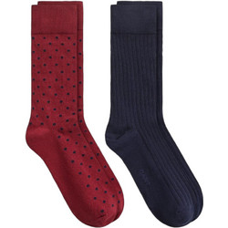 Gant Ανδρικές Κάλτσες Ψηλές Κόκκινες Navy Μπλε 2Pack 3G9960409-604