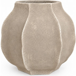 Artekko Raw Γλάστρα Στρογγυλή Τσιμεντένια Μπεζ 40x40.5cm 8-0308