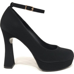 Iris Velia Γόβες Suede με Χοντρό Ψηλό Τακούνι Λουράκι & Φιάπα Μαύρες