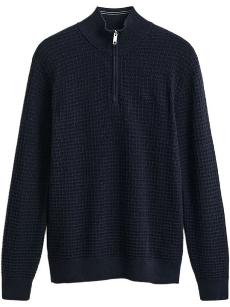 Gant Ανδρικό Πουλόβερ με Φερμουάρ Navy Μπλε 3G8040256-433